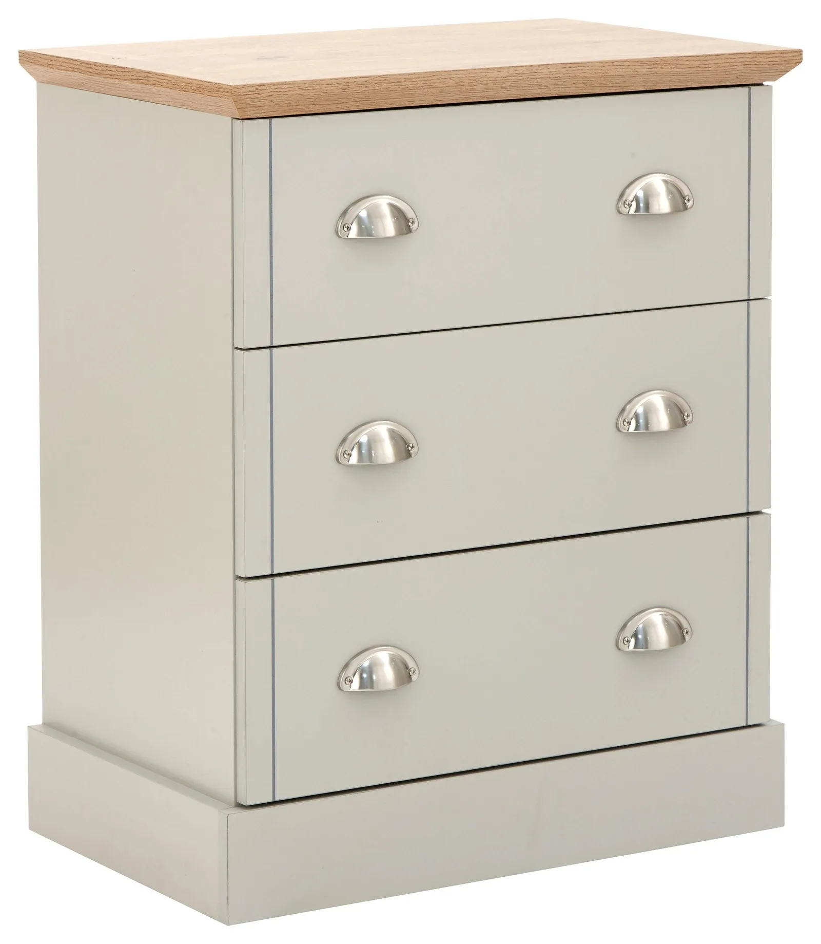GFW Kendal 3 Drawer Chest in Grey 2