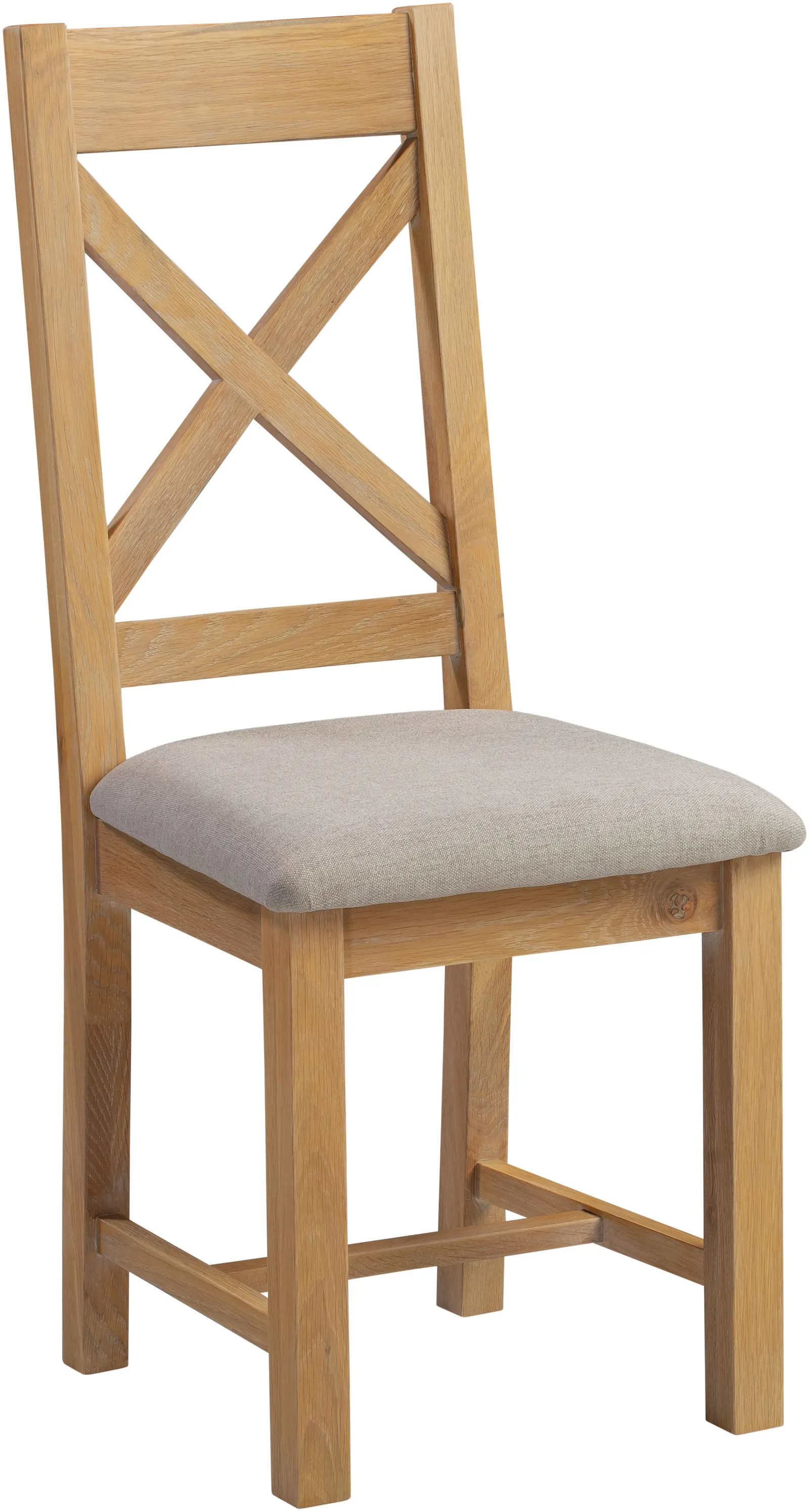 Seconique Windsor Ivory Cross Back Chair (Box of 2) in Light Oak 2