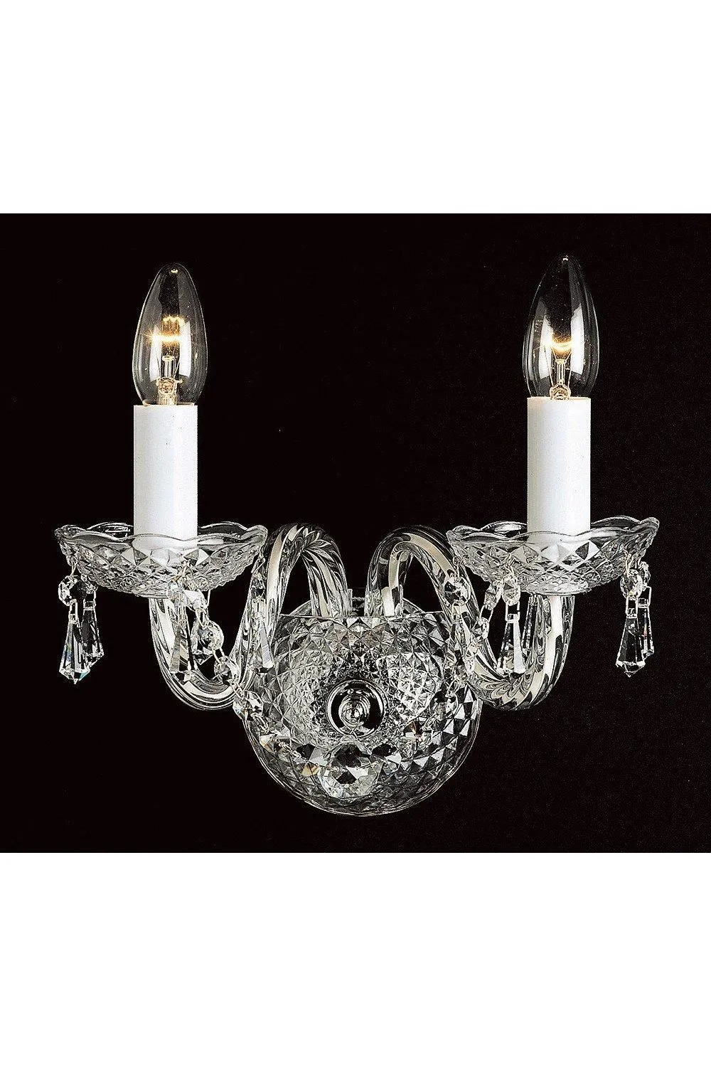 Netlighting Modra Crystal Trimmed Wall Candle Wall Lamp in Grey