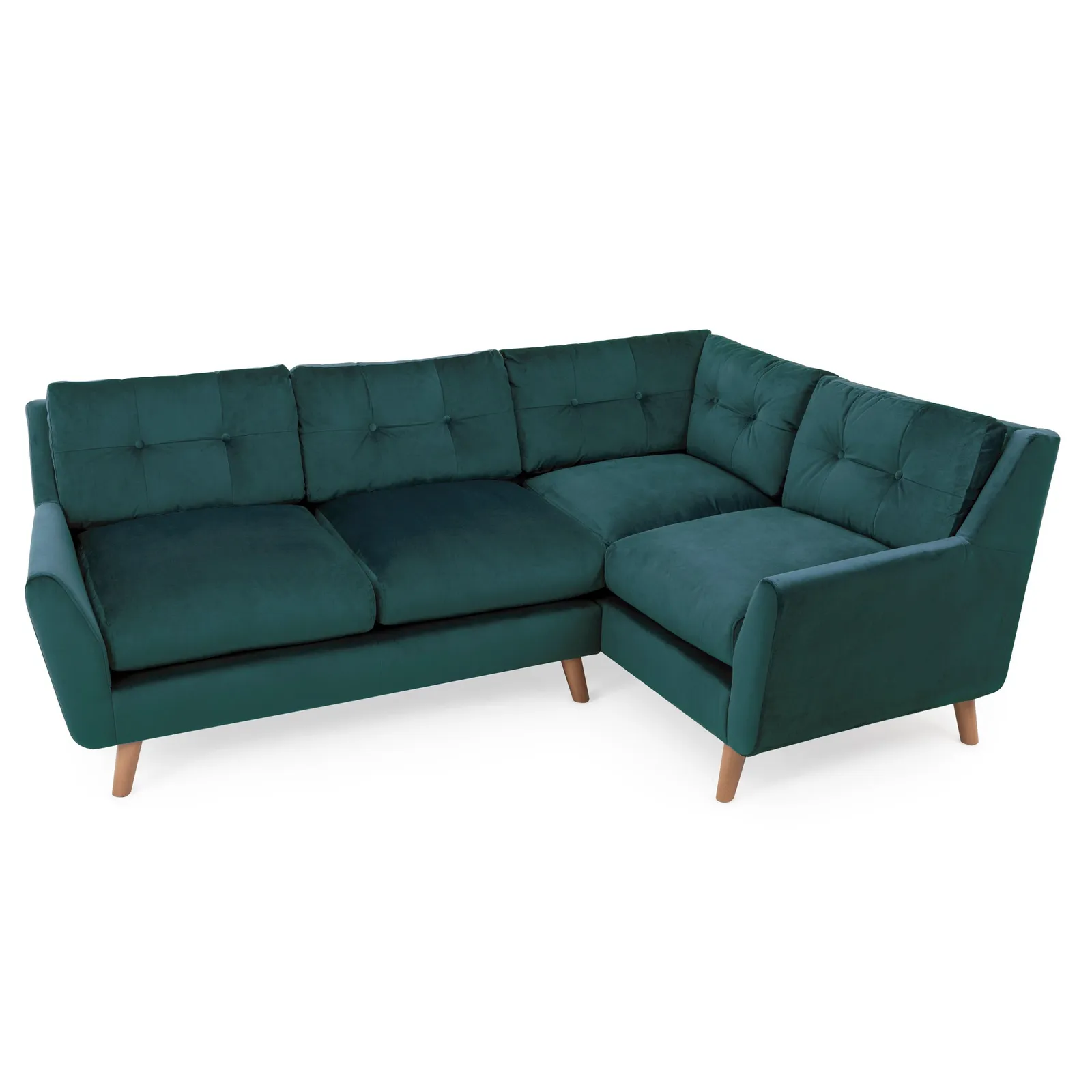 Halston Velvet Corner Sofa Green