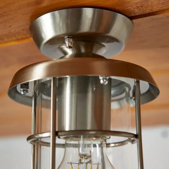 Barker Industrial Indoor Outdoor Flush Ceiling Light 3
