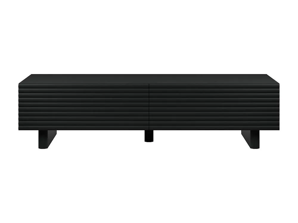 Vente-unique TV Unit With 2 Doors In MDF - 180 Cm - Black - LUDIMA 2
