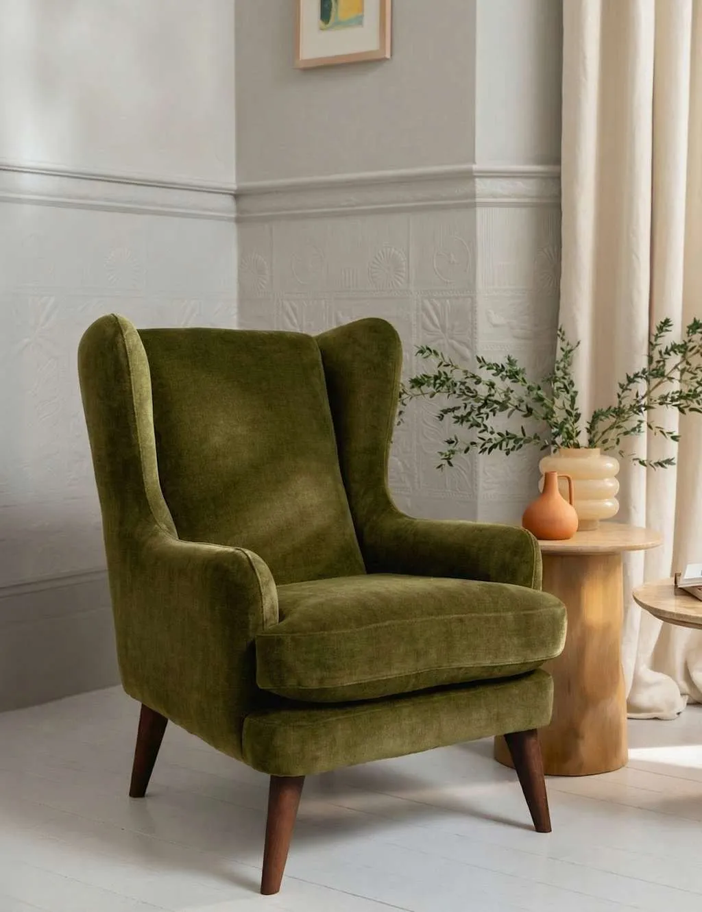 BARKER AND STONEHOUSE Sven Chenille Armchair Light Green