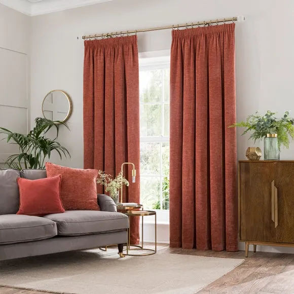 Vintage Chenille Pencil Pleat Curtains 2