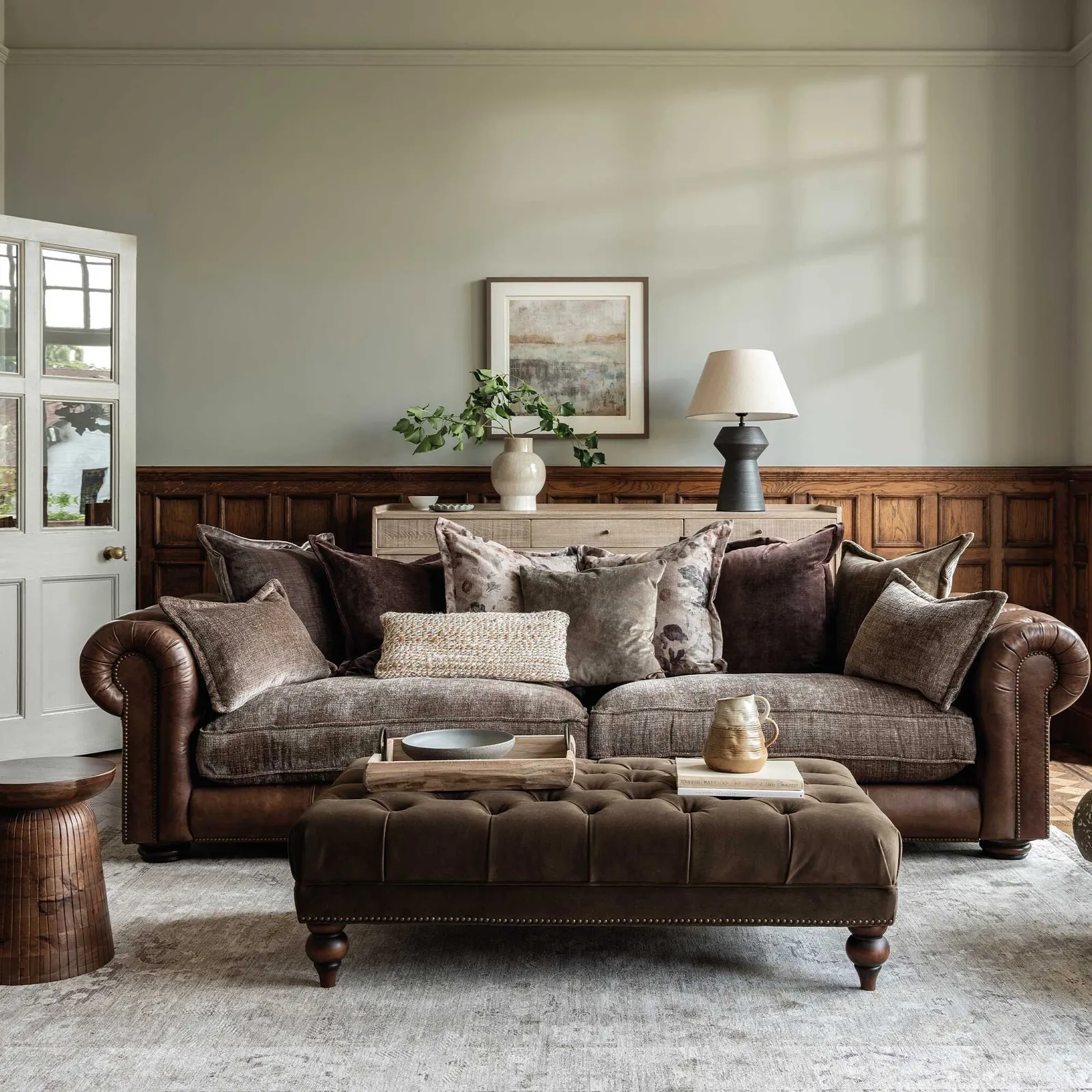 Ullswater Rectangular Footstool, Green Velvet | Barker & Stonehouse 2