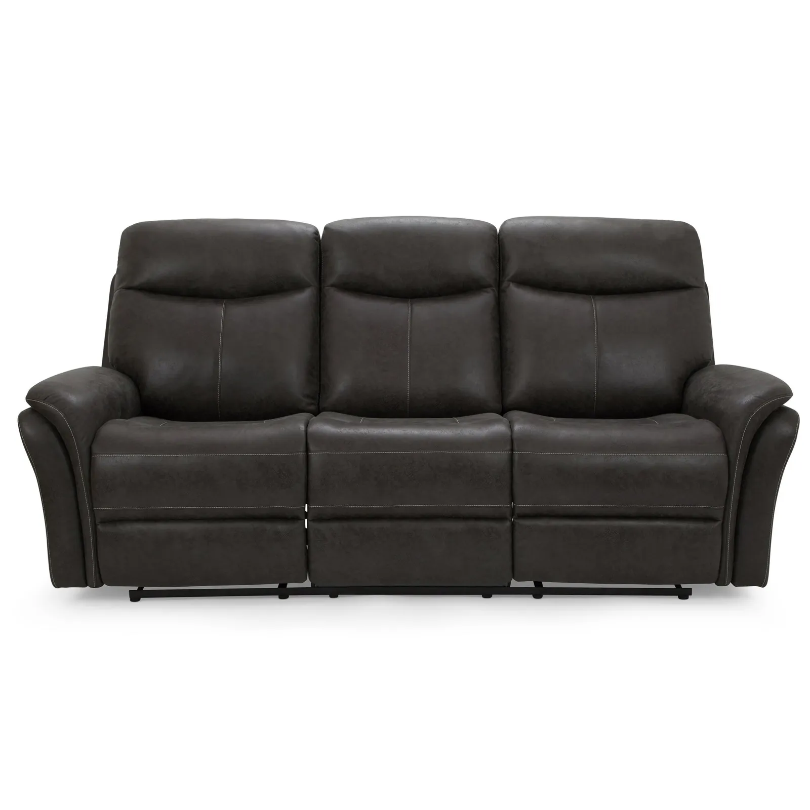 Monte Faux Suede Reclining 3 Seater Sofa - Slate Grey Grey