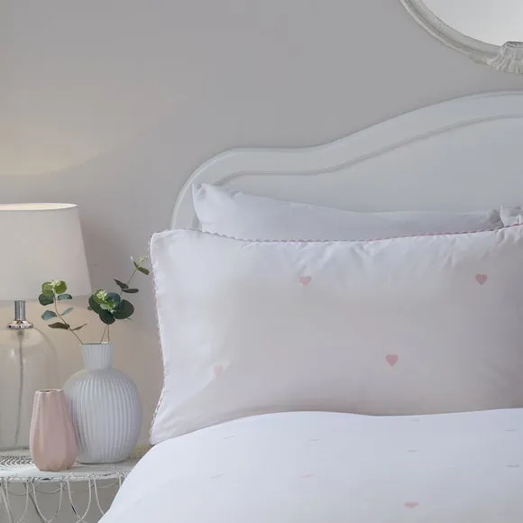 Serene Decorative Heart Duvet Cover and Pillowcase Set 2