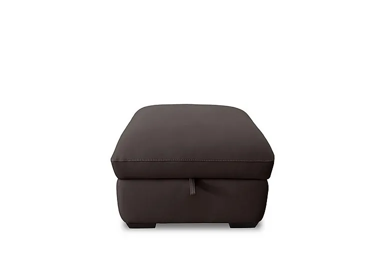 Restore Leather Storage Footstool - Dark Chocolate