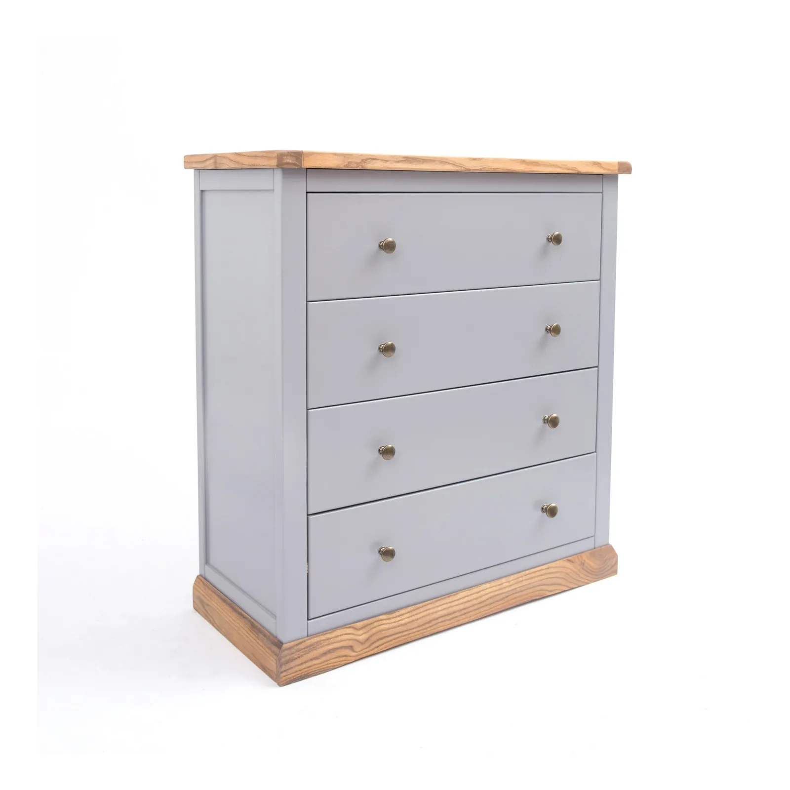 Cabinet Bits Bicarri 4 Drawer Chest of Drawers Brass Knob in Grey 2