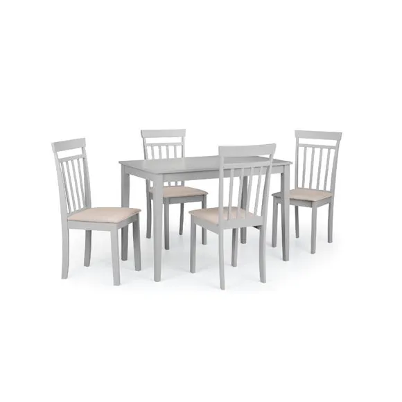 Taku 4 Seater Rectangular Dining Table with 4 Coast Chairs, Grey