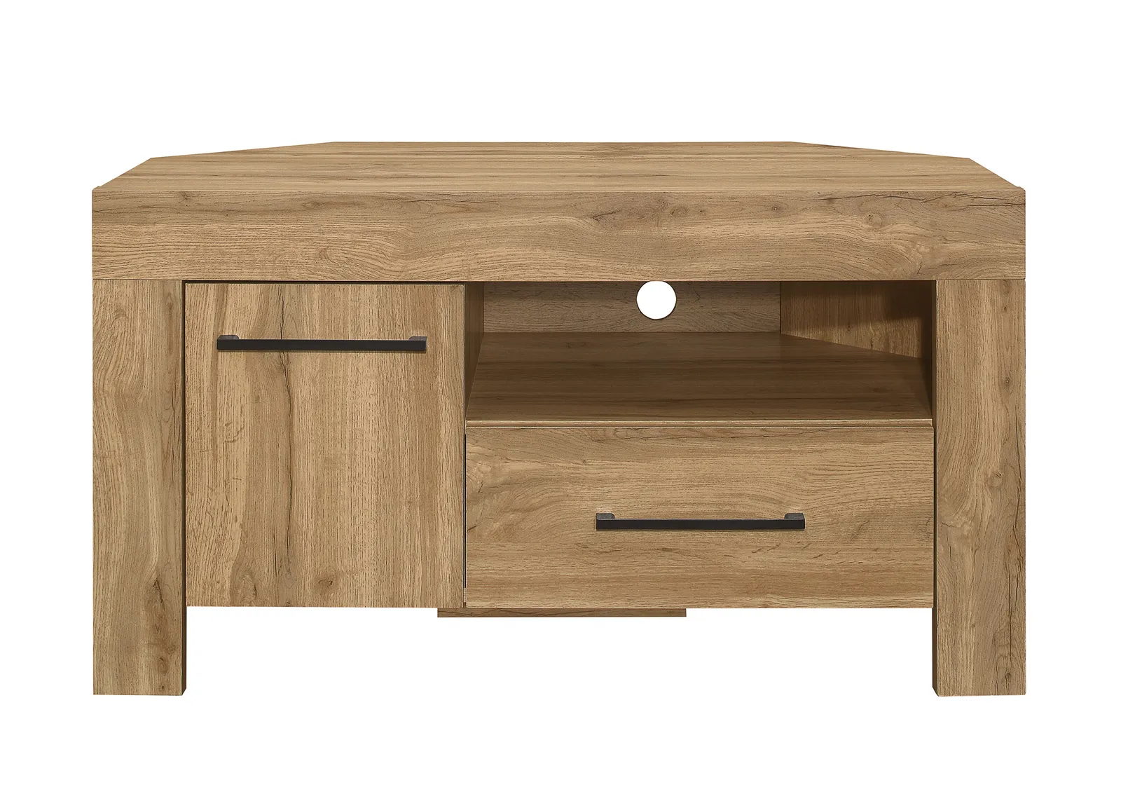 Birlea Oak Corner TV Unit Wide Compton Widescreen Entertainment Unit in Brown 2