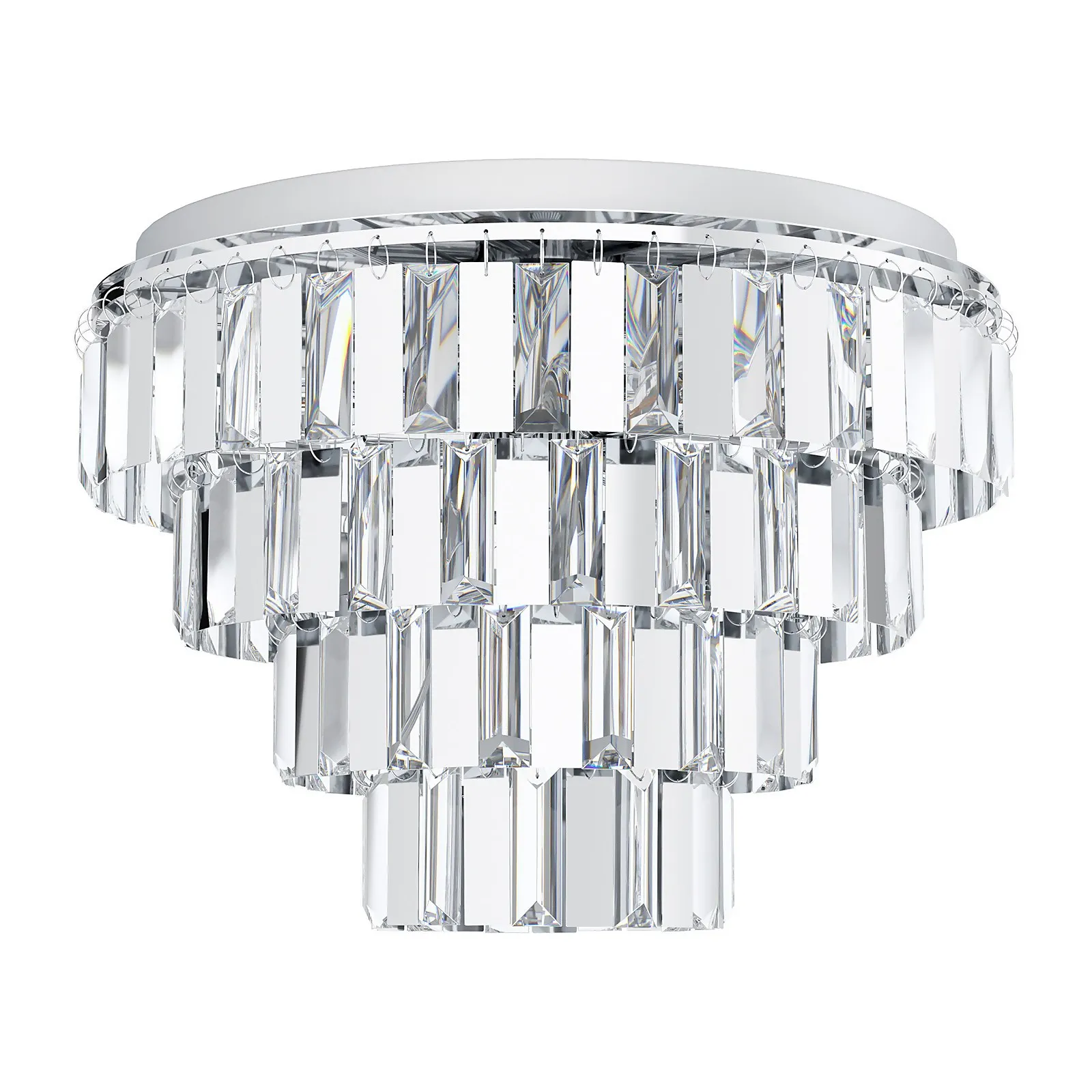 Eglo Erseka Chrome Crystal Flush Ceiling Light