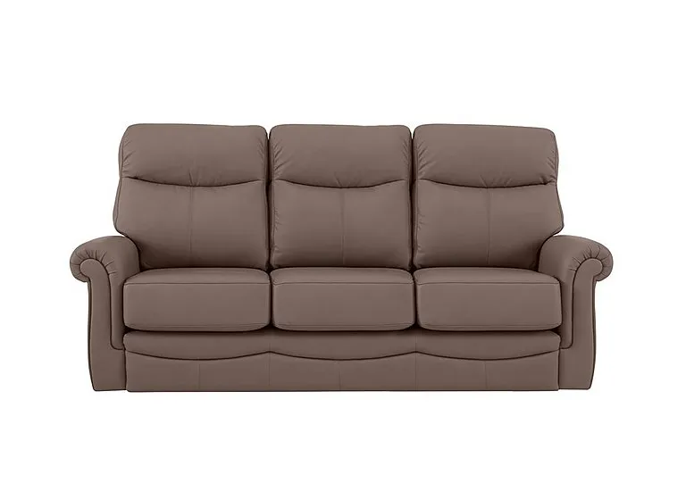 Avon 3 Seater Leather Sofa - No Recliner - Oxford Chocloate