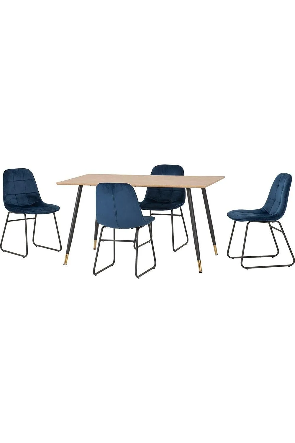 Seconique Hamilton Medium Dining Set with Lukas Chairs in Blue 3