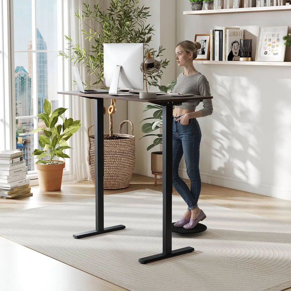 Costway Ergonomic Stand Up Desk 120x60CM Electric Standing Computer Desk in Black 4