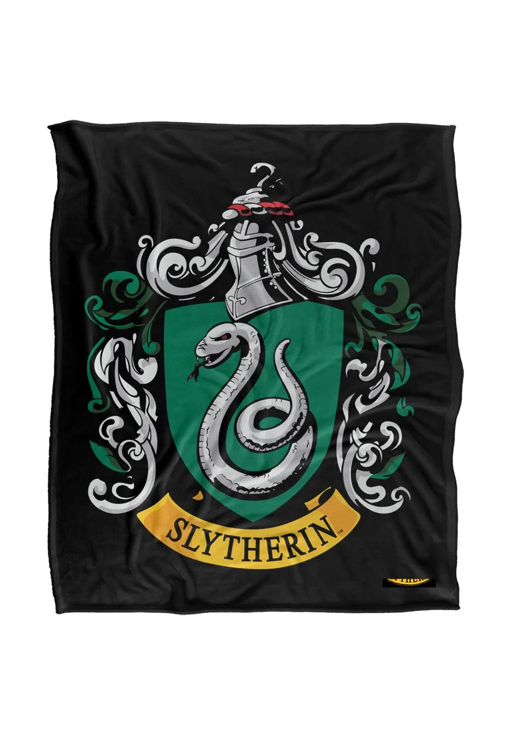 Harry Potter Slytherin Crest Officially Licensed Silky Touch Super Soft Throw Blanket 152x127 cm in White