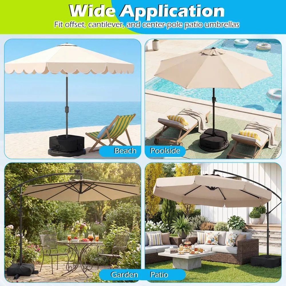 Costway 2-Pack Umbrella Base Weight Sandbags Fillable Umbrella Stand Weights in Black 5