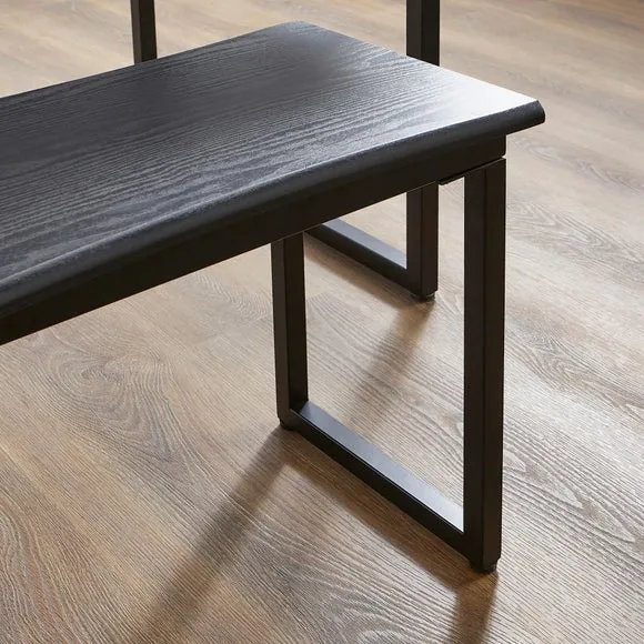 Ronan 4 Seater Wave Edge Dining Table and Bench Set 4