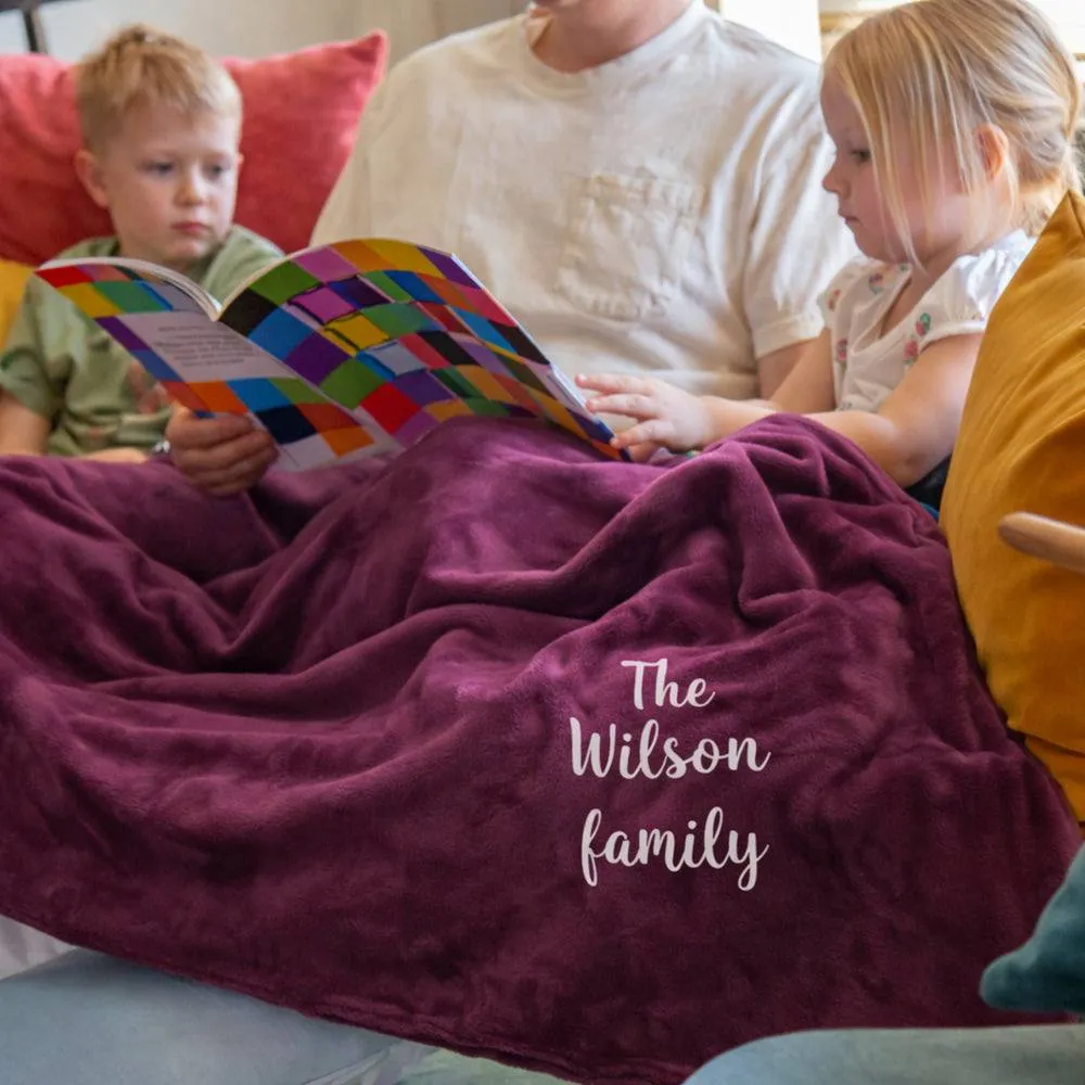 Duncan Stewart Personalised Ultra Soft Blanket Throw in Plum