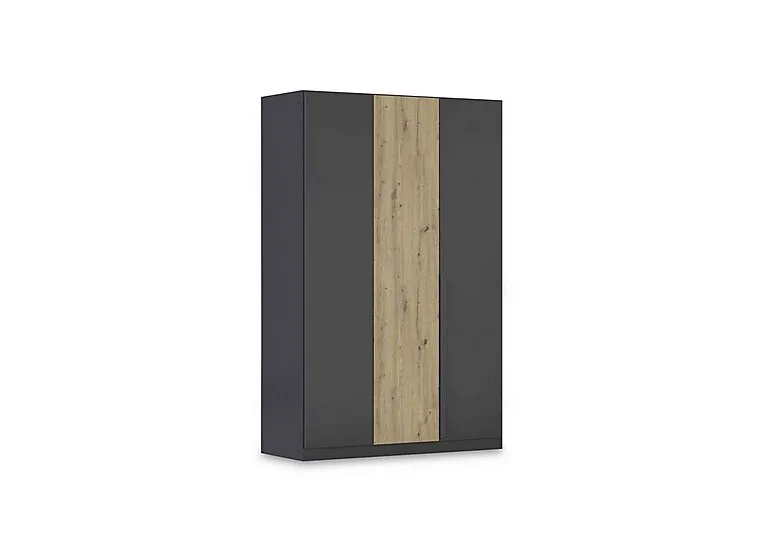 Leon 136cm 3 Door Hinged Two Tone Wardrobe - Two Tone