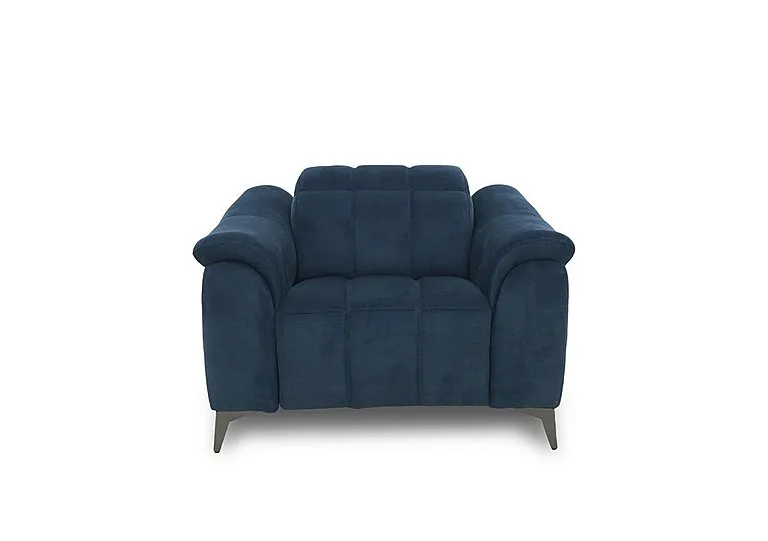 Angelo Fabric Power Recliner Chair with Power Headrest - Dark Blue