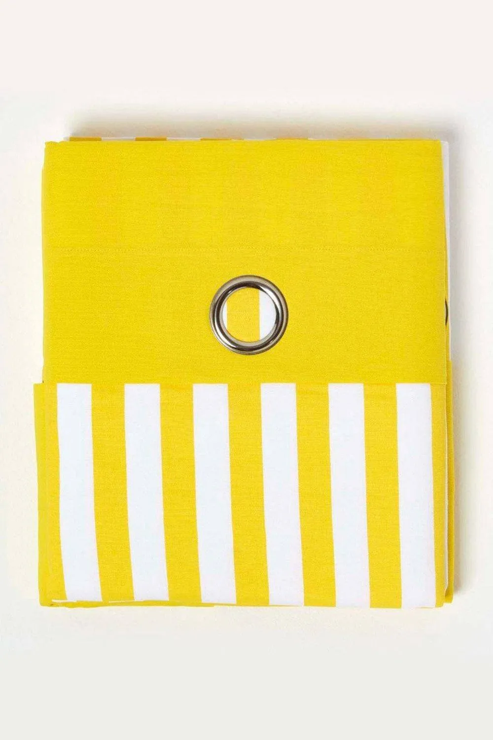 Homescapes Thick Yellow Stripe Ready Made Eyelet Curtain Pair 4