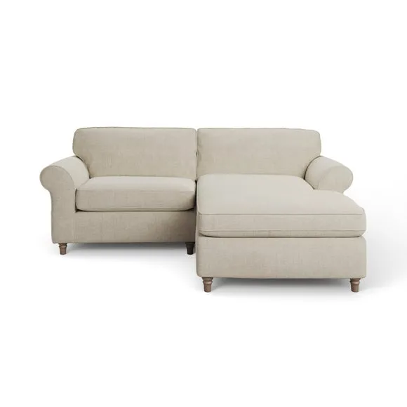 Flori Tonal Plush Chenille Corner Chaise Sofa 6