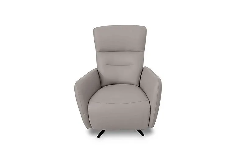 Designer Chair Collection Le Mans Leather Dual Power Recliner Swivel Chair - Silver Grey