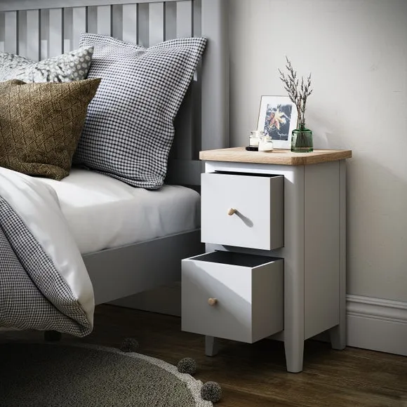 Bromley II 2 Drawer Slim Bedside Table 2