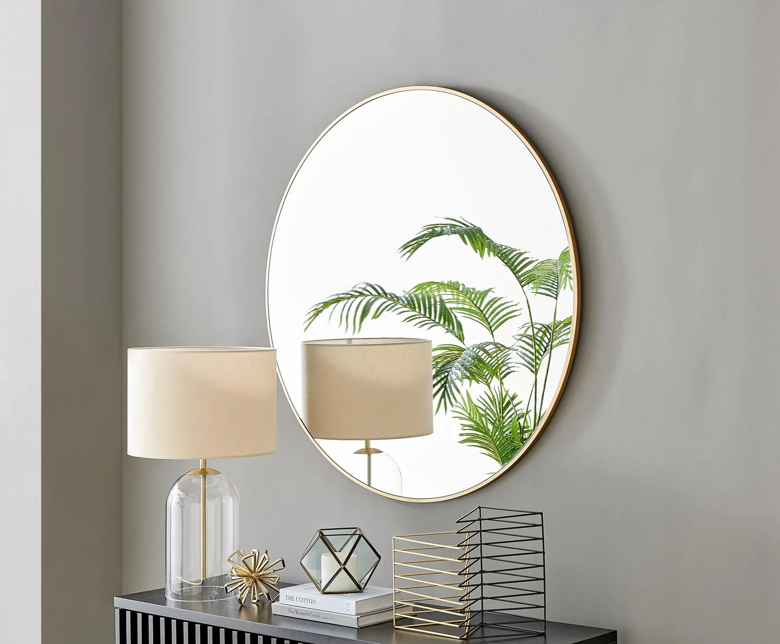 FurnitureboxUK Emma 100cm Large Art Deco Metal Frame Round Hallway Bedroom Dining & Living Room Wall Mirror in Gold 1