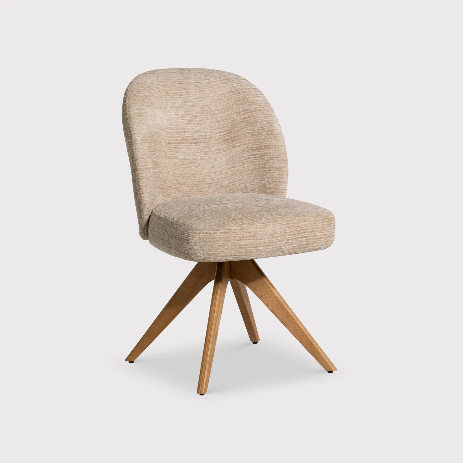 Topanga Swivel Dining Chair Without Arm, Neutral Fabric | Barker & Stonehouse 2