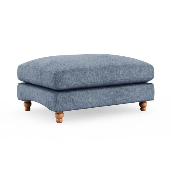 Martha Slub Faux Linen Footstool 3