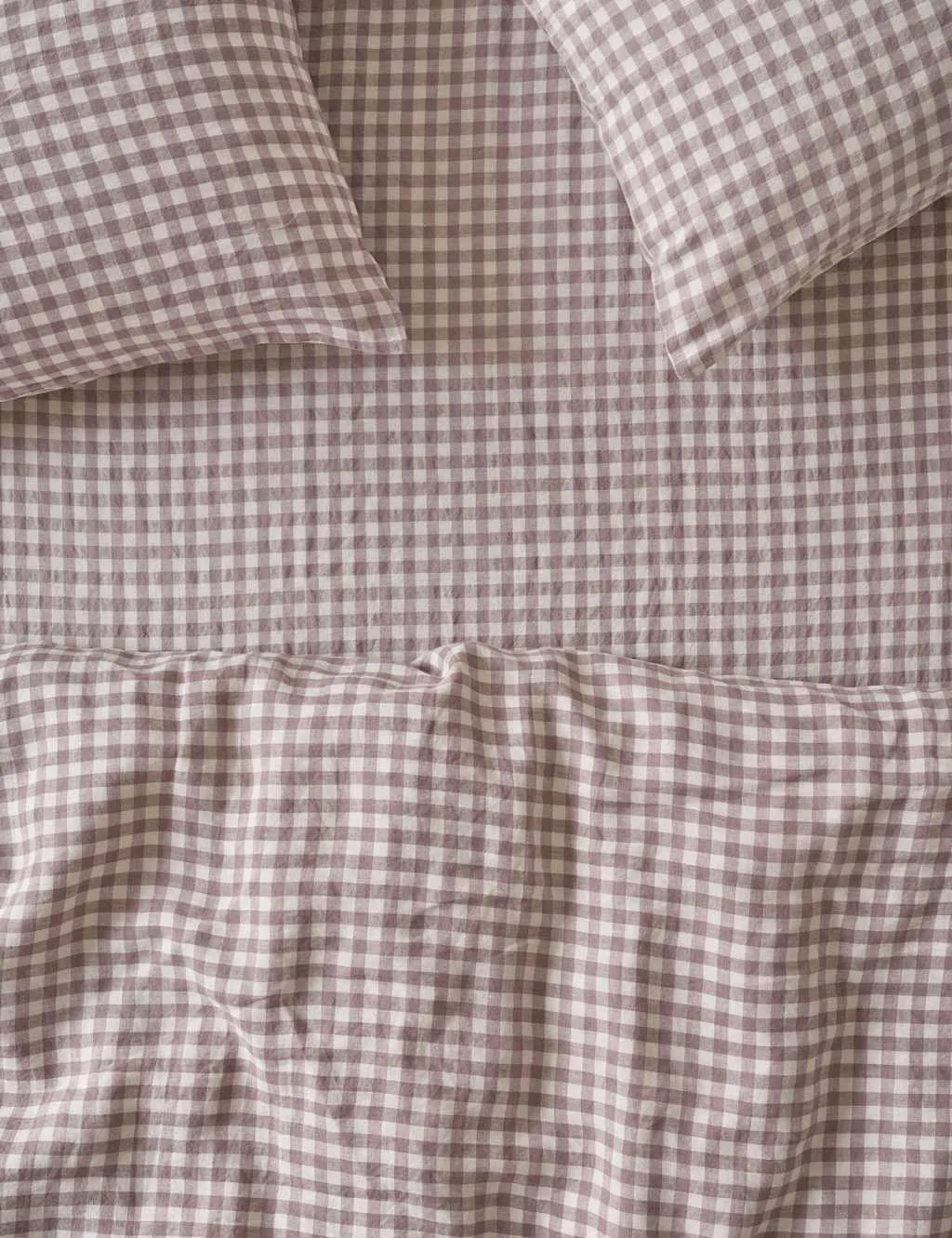 Piglet In Bed Linen Rich Gingham Fitted Sheet Pink Mix