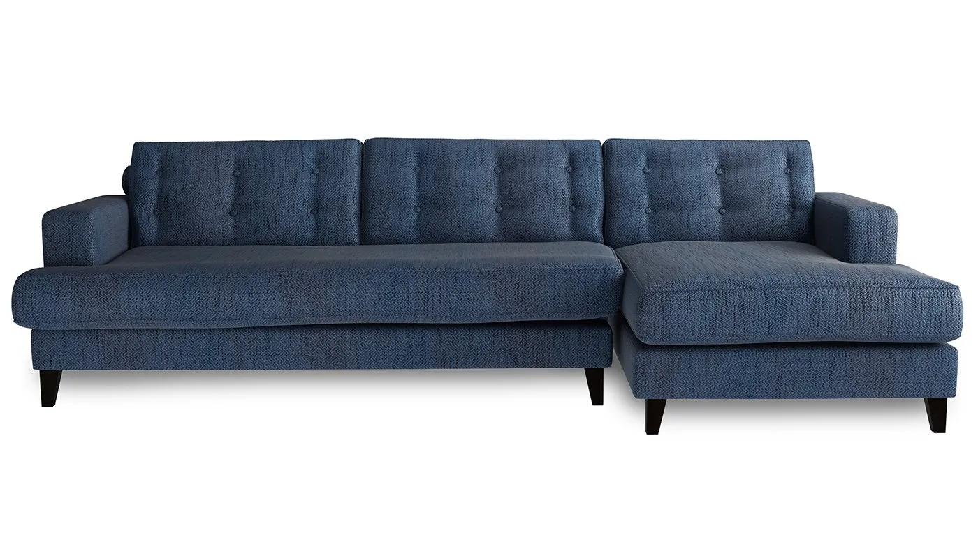 Heal's Mistral Right Hand Facing Corner Sofa Texture Ink Black Feet