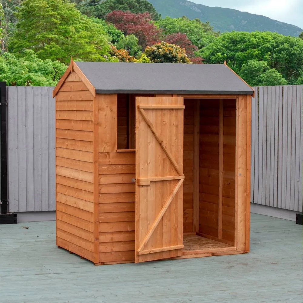 Shires Overlap 6 x 4 Single Door Reverse Apex in Brown 5
