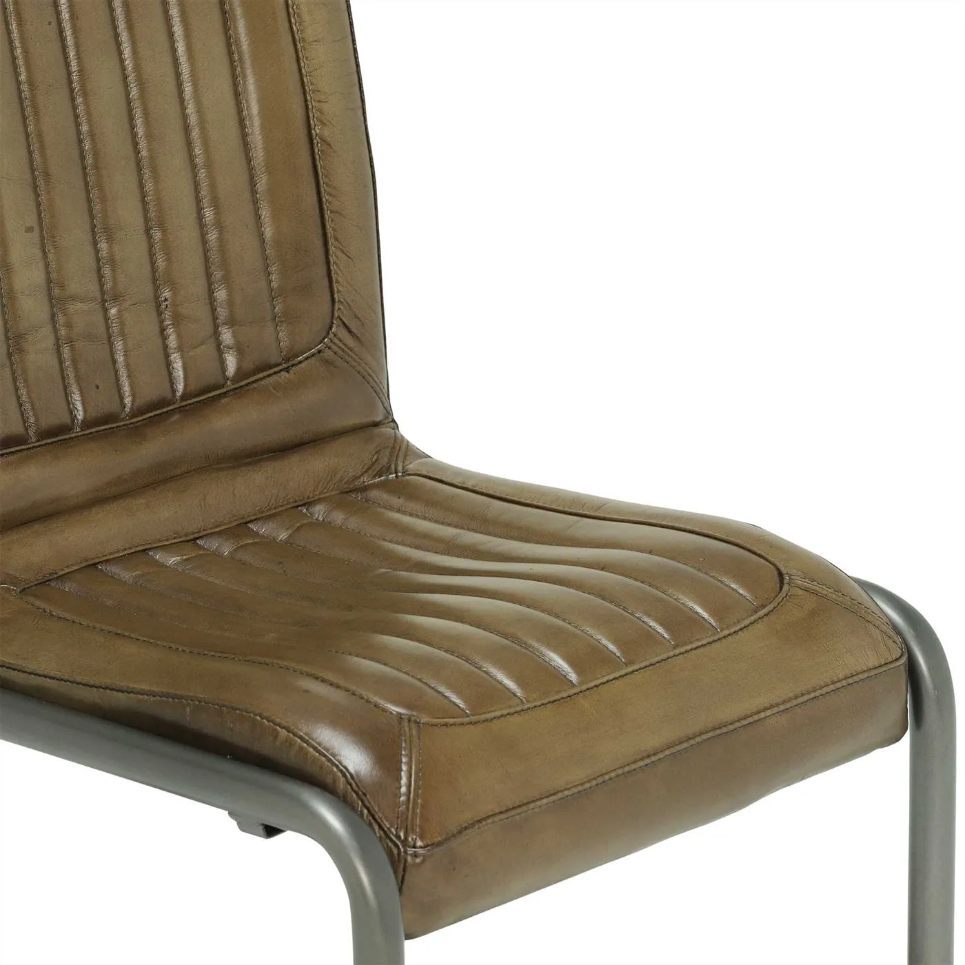 Pure Furniture Jensen Dining Chair, Green Leather | Barker & Stonehouse 4