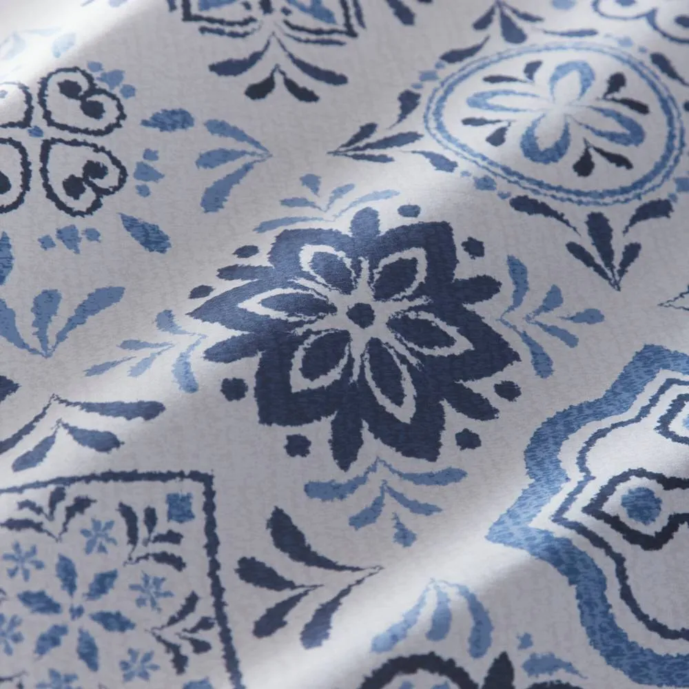 Portfolio Home Porto Geometric Bohemian Duvet Cover Quilt Set With Pillow Case in Blue 3