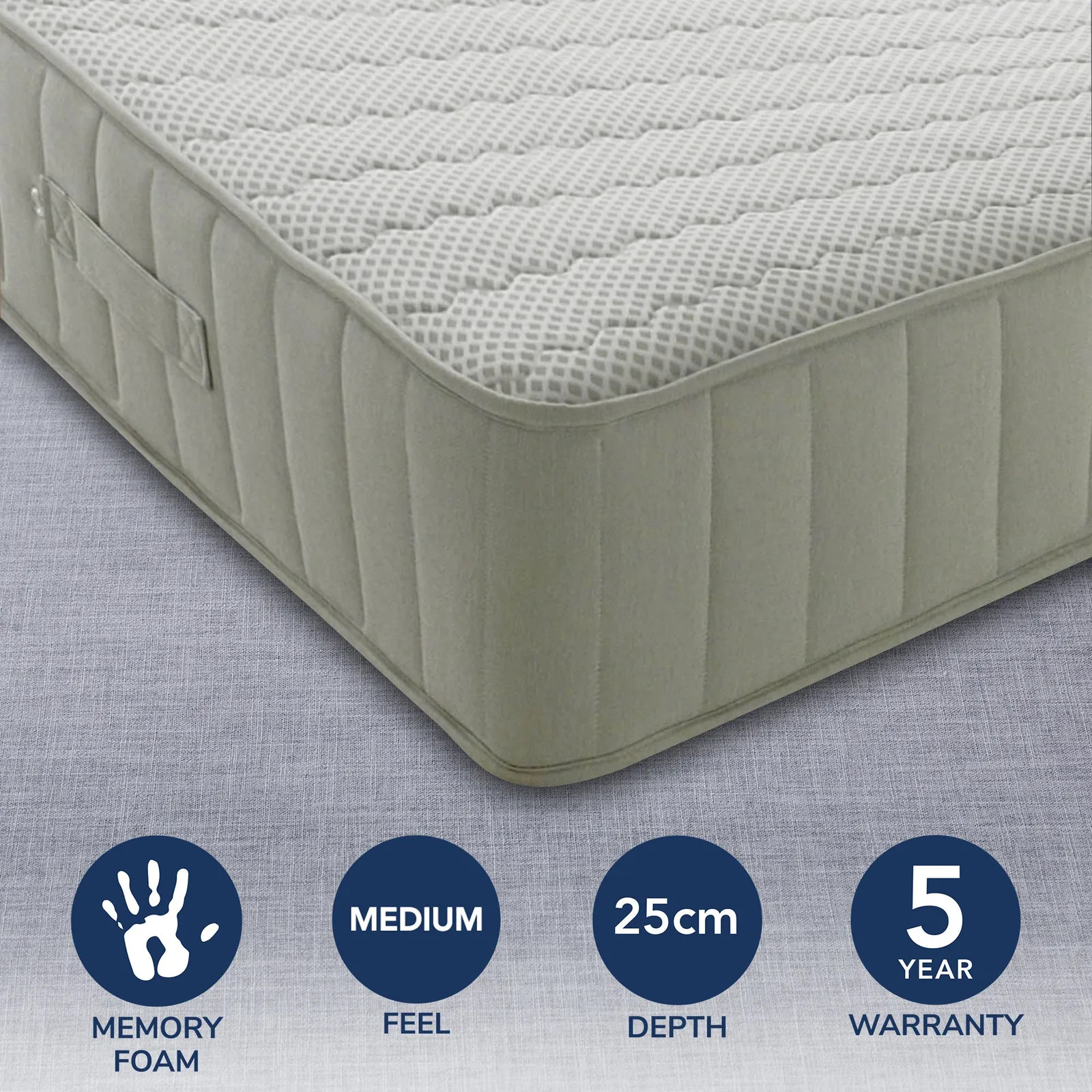 Memory Comfort Medium Mattress White