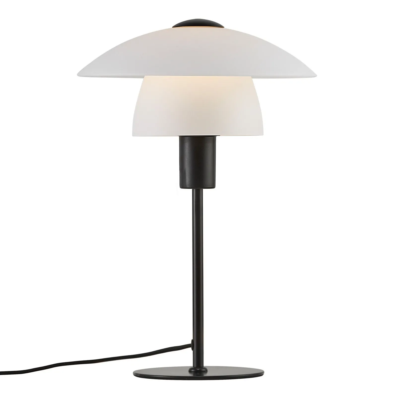 Nordlux Vintage Indoor Table Lamp Black Glass E27 Cord Switch - Mains Powered, IP20