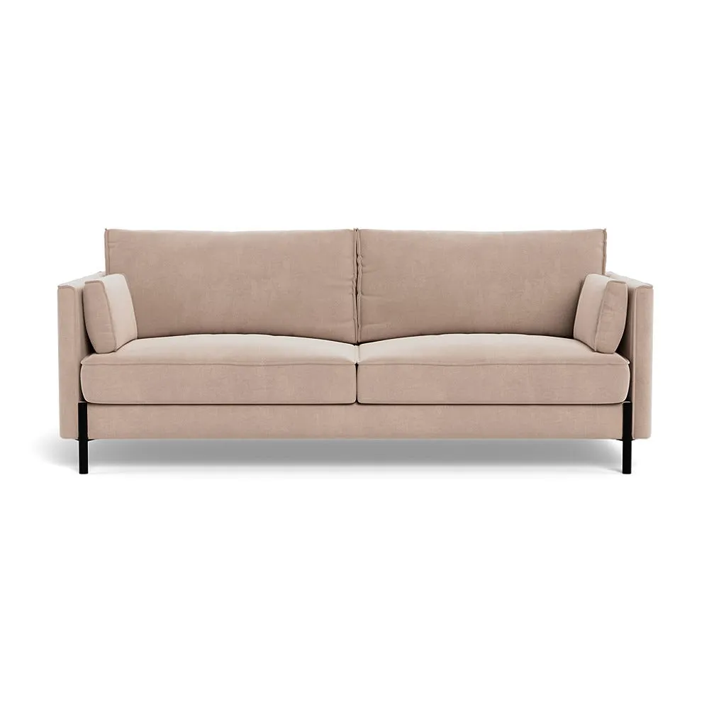Heal's Tortona 3 Seater Sofa Smart Velvet Pebble Black Feet 1