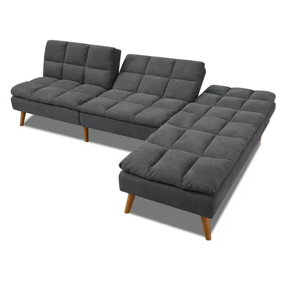 Cloud Fabric Corner Double Sofa Bed 5