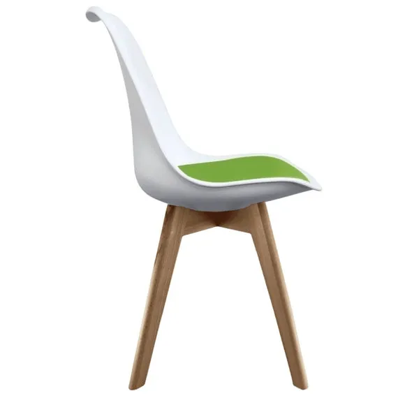 Fusion Living Soho White Plastic Dining Chair with Squared Legs 4