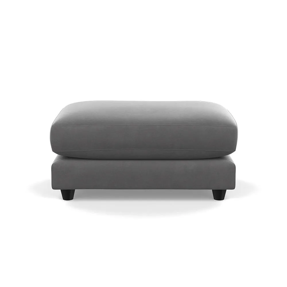 Heal's Snooze Footstool Smart Velvet Mercury Black Feet