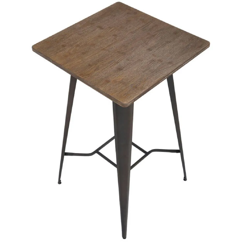 netfurniture Mayfair Rustic Square Bar Table in Black 6