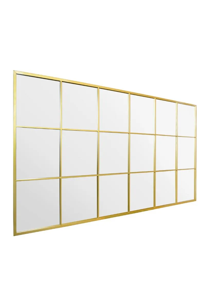 MirrorOutlet Gold Modern Window Garden Wall Mirror 79" X 47" (200CM X 120CM) 5