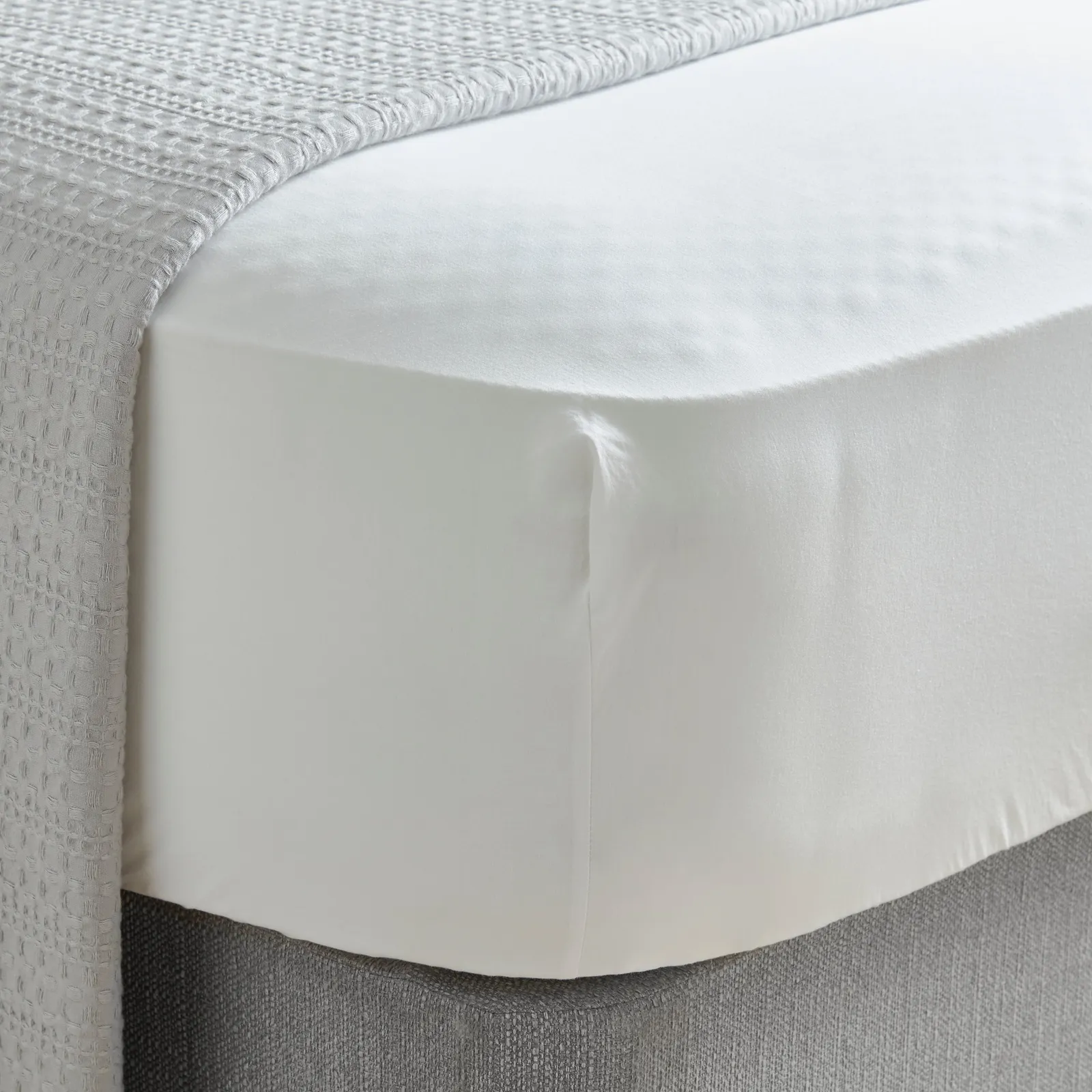Washed Cotton Fitted Sheet White