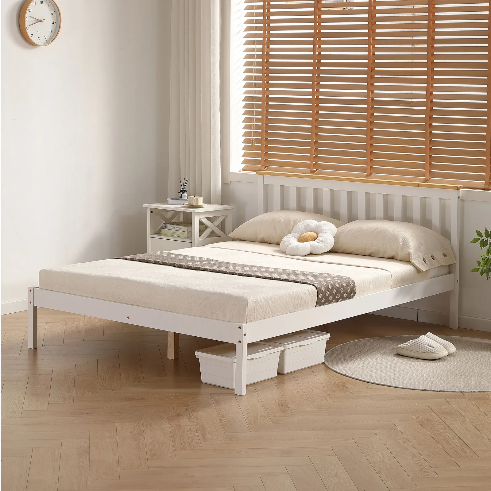 Comfy Living Ltd Low Footend Wooden Bed Frame in White 5