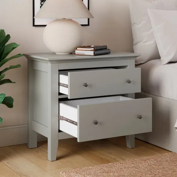 Lynton 2 Drawer Wide Bedside Table 2