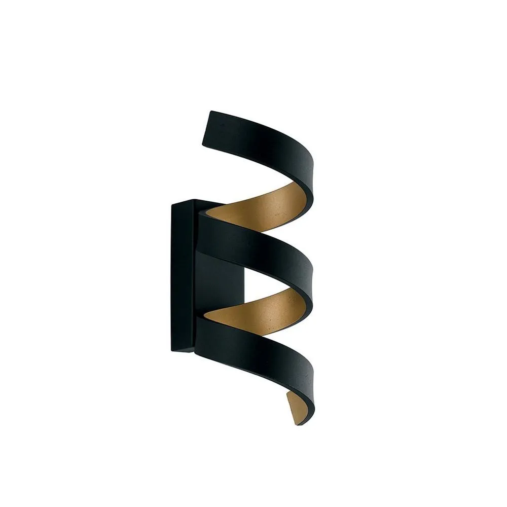 Netlighting HELIX LED Swirl Wall Light Black Gold 720lm 4000K 10x26x13.5cm
