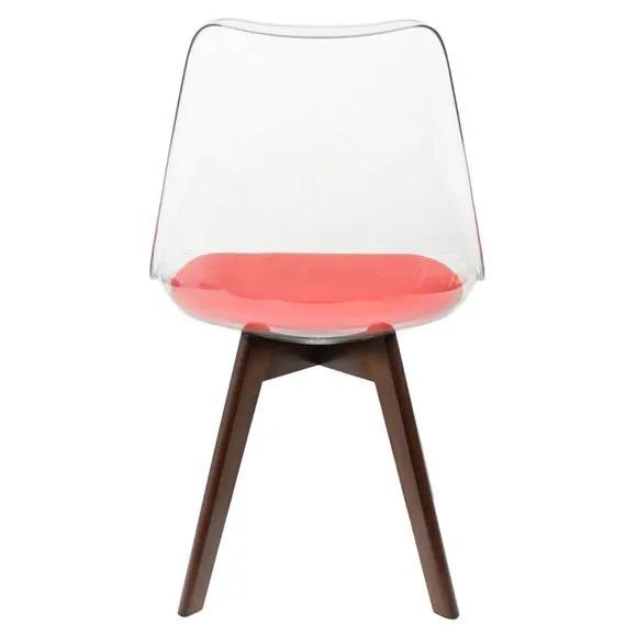Fusion Living Soho Clear Plastic Dining Chair with Squared Legs 6